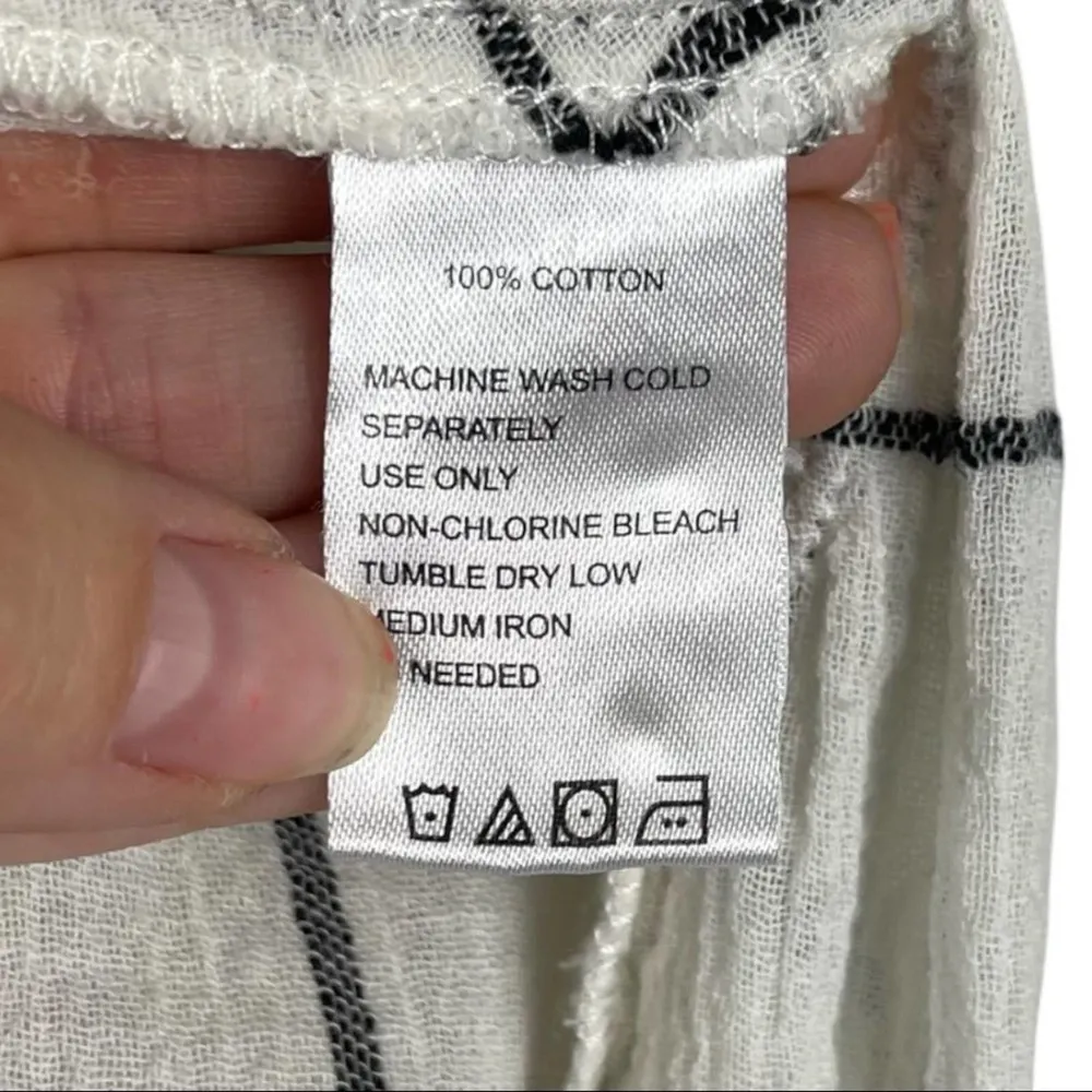 Trovata Birds of Paradis 100% Cotton Windowpane Twist Hem Plaid Shirt Size Small - Image 12