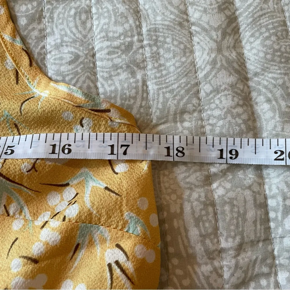 Zaful Yellow Floral Spaghetti Strap Ruffle Peplum Crop Top - Image 29