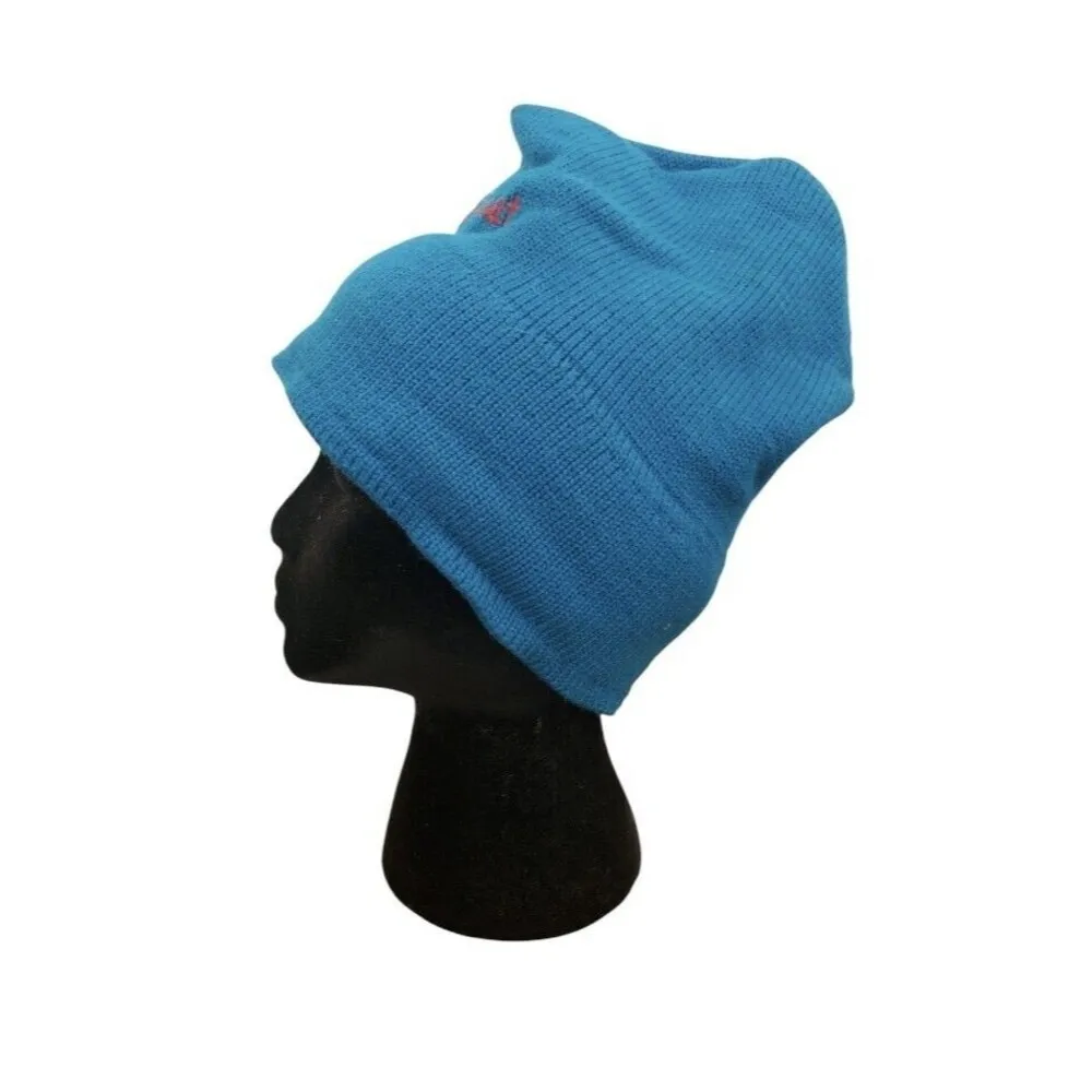 Vintage 1990's Steamboat Ski Resort Hat Cap Nylon Beanie Toque Teal Embroidered Blue - Image 3