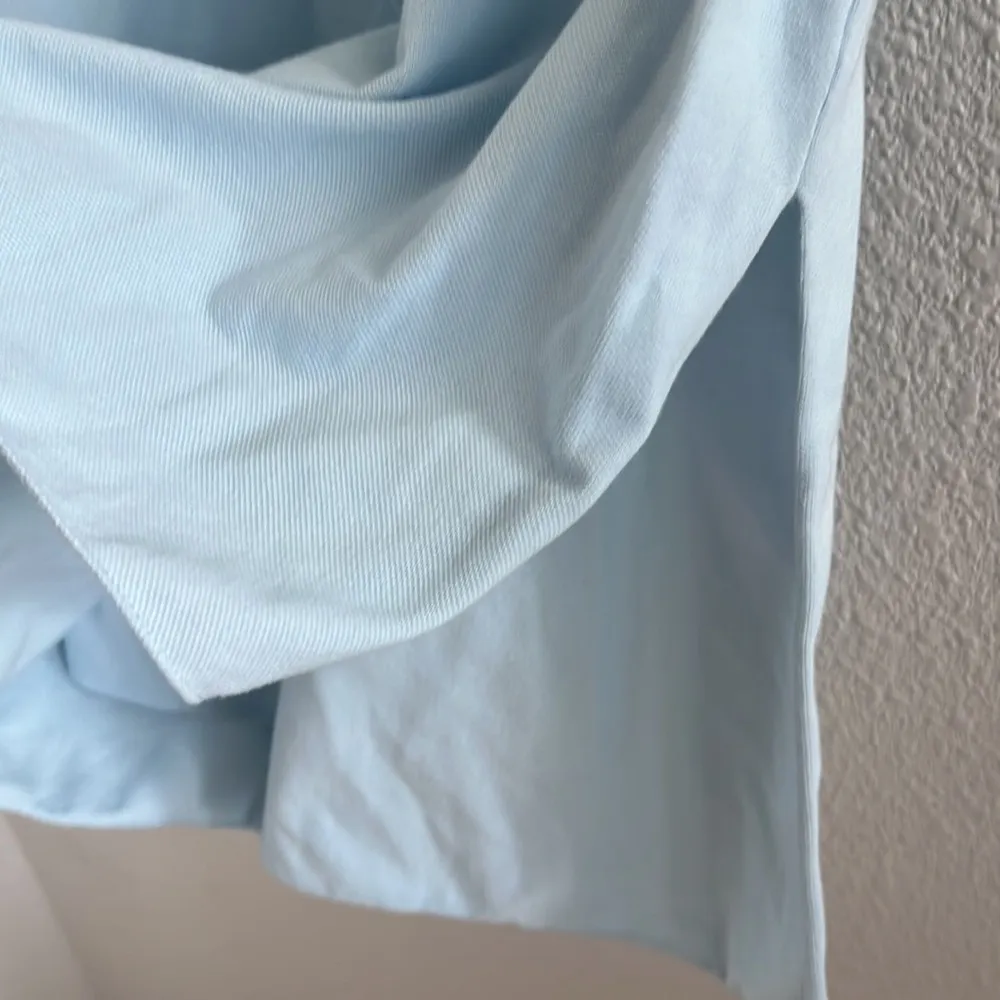 Lacoste Blue Strapless Tunic Top Mini Dress Cover Up High Slit 42 / Large - Image 5