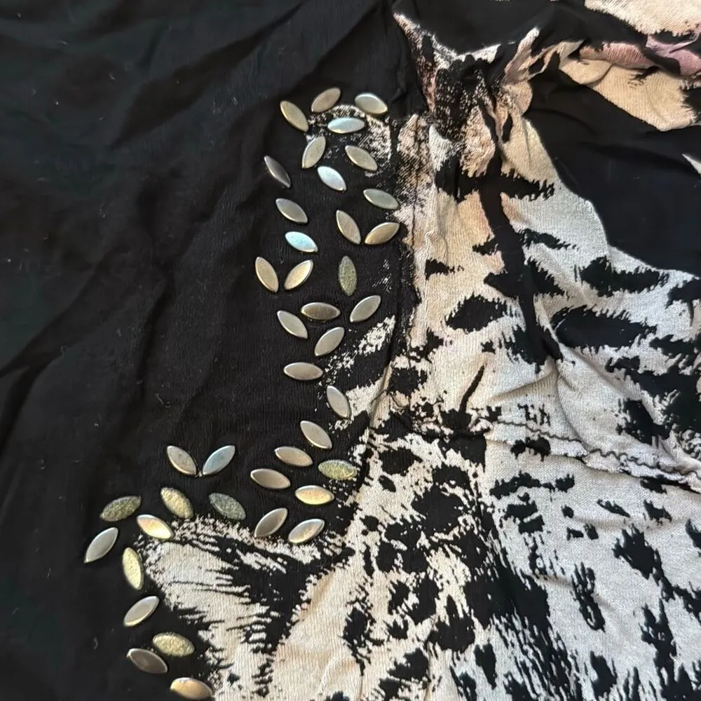 Romeo and Juliet Couture Black Flowy Tank Top Size Large - Image 3