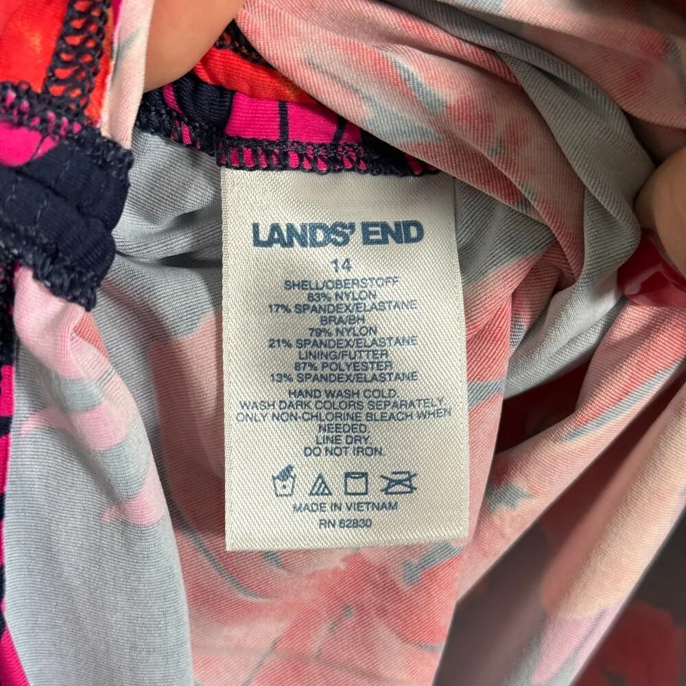 Lands’ End Underwire V Neck Tankini 14 Kauai Floral - Image 6