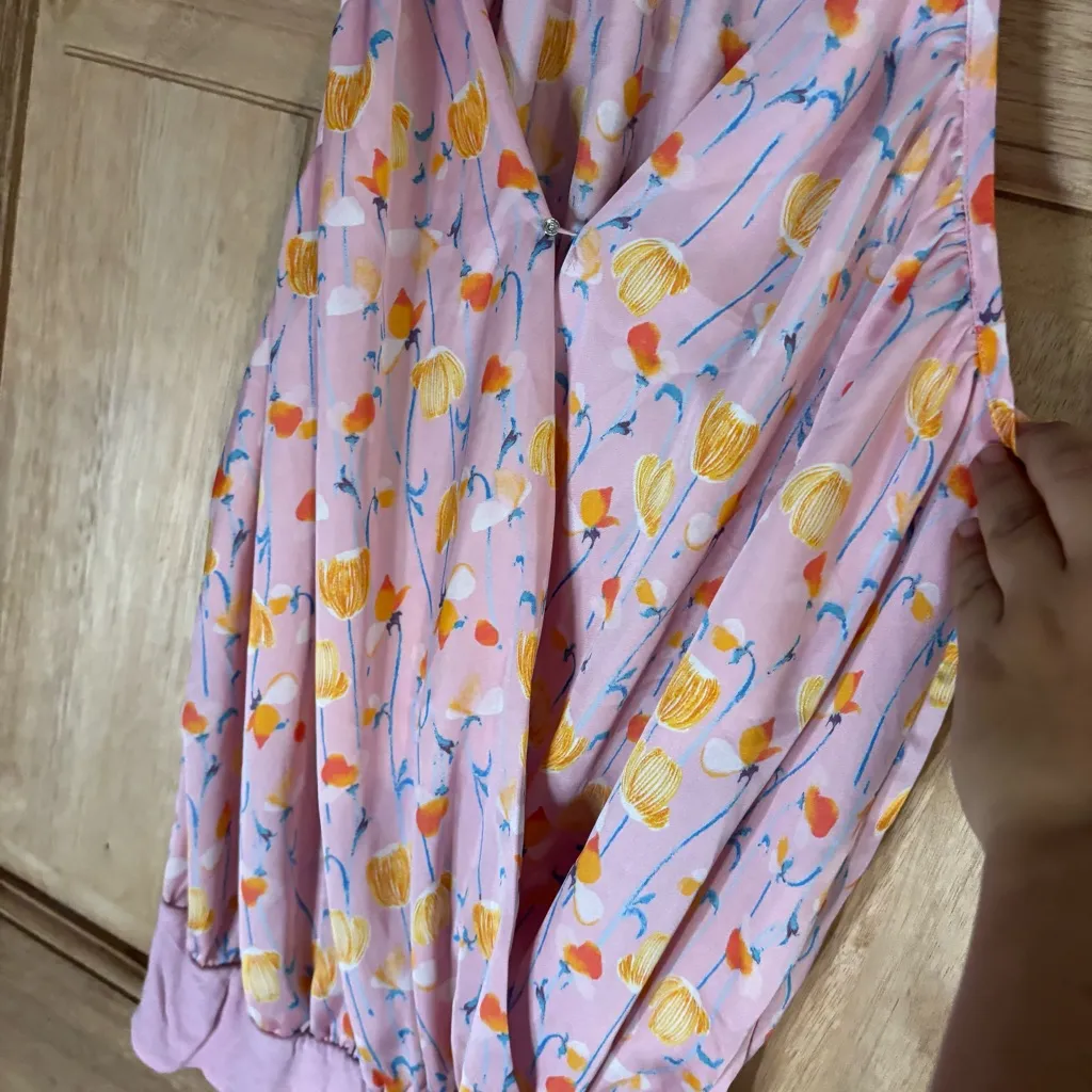 Ro&De women’s‎ pink Floral Pink Bodysuit size L - Image 3