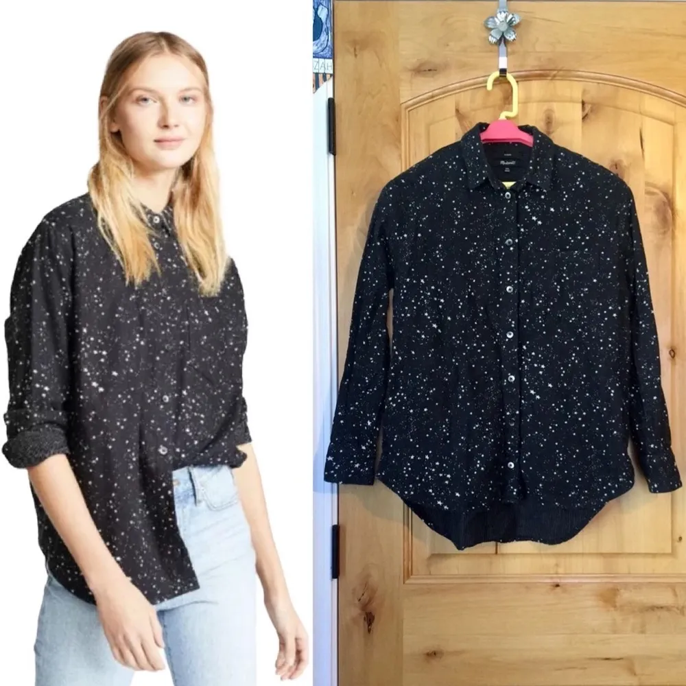 Oversized Ex-Boyfriend Black White Stars Button Up Shirt $89.50 EUC XXS - Image 16