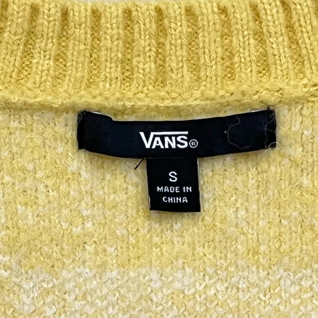 Vans Checkerboard Oversized Cardigan in Yellow and White Size Small - Image 10