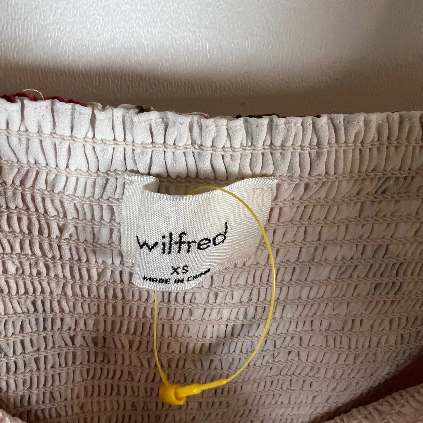 Wilfred Floral Smocked Square Neck Tiered Mini Dress XS - Image 4