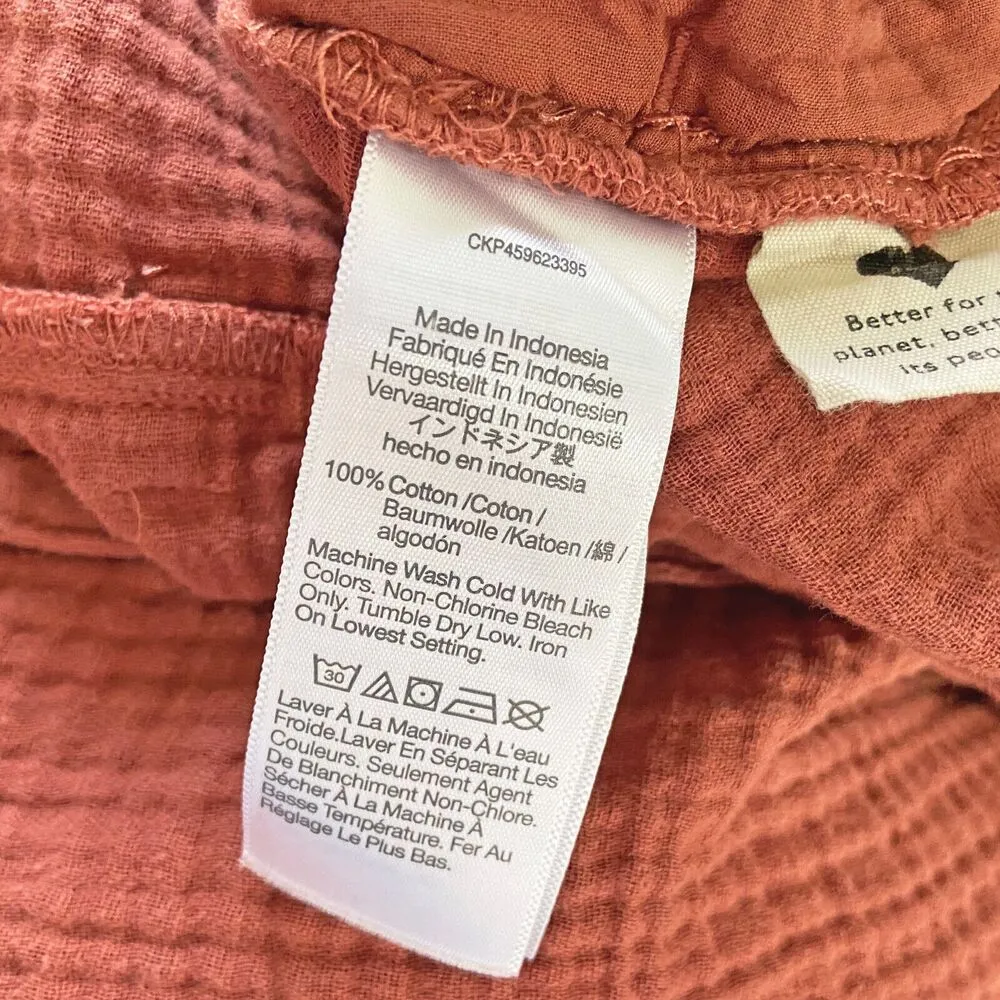 Madewell Lightspun Safari Romper Size L Weathered Brick Cotton Gauze *NO BELT - Image 6