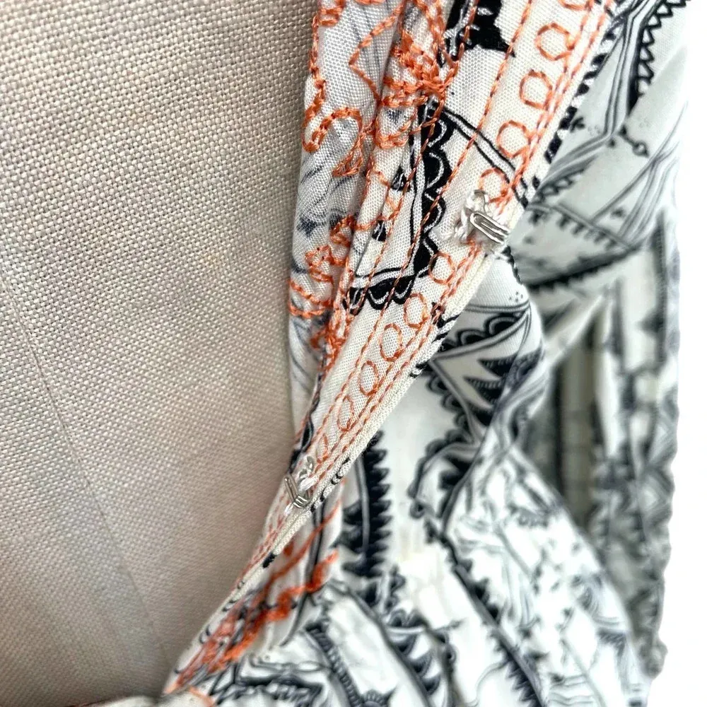 Cleobella Mischa Boho Henna Print Embroidered Romper Cream Size‎ Small - Image 9