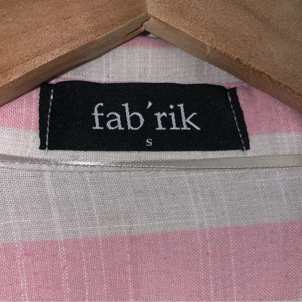 Fab’rik Pink And White Striped Oversized‎ Button Up Top - Image 3