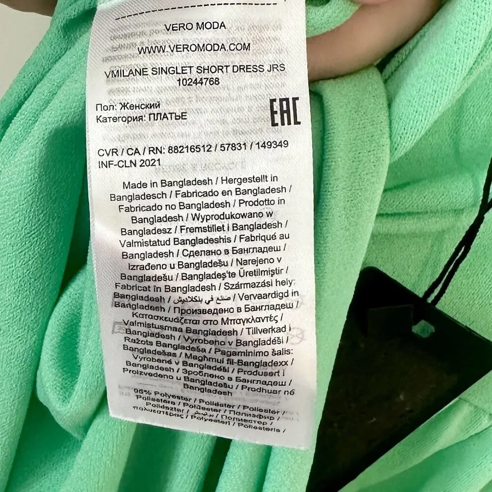 NWT Vero Moda Jade Green Ilane Camisole Dress - Size: Medium - Image 4