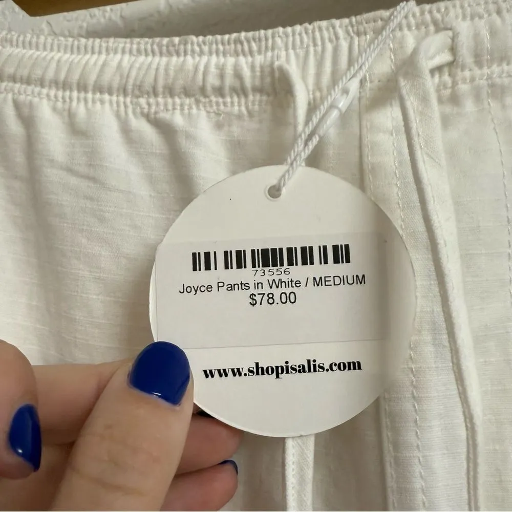 Isalis  Joyce Pants in White Size Medium - Image 3