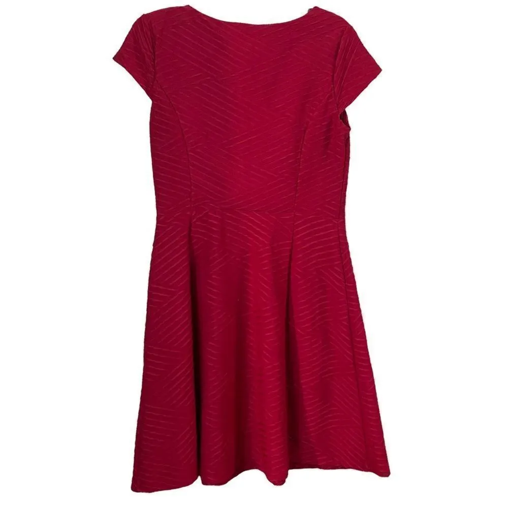 EN FOCUS STUDIO Red Texture Mini Dress Size 12 - Image 4