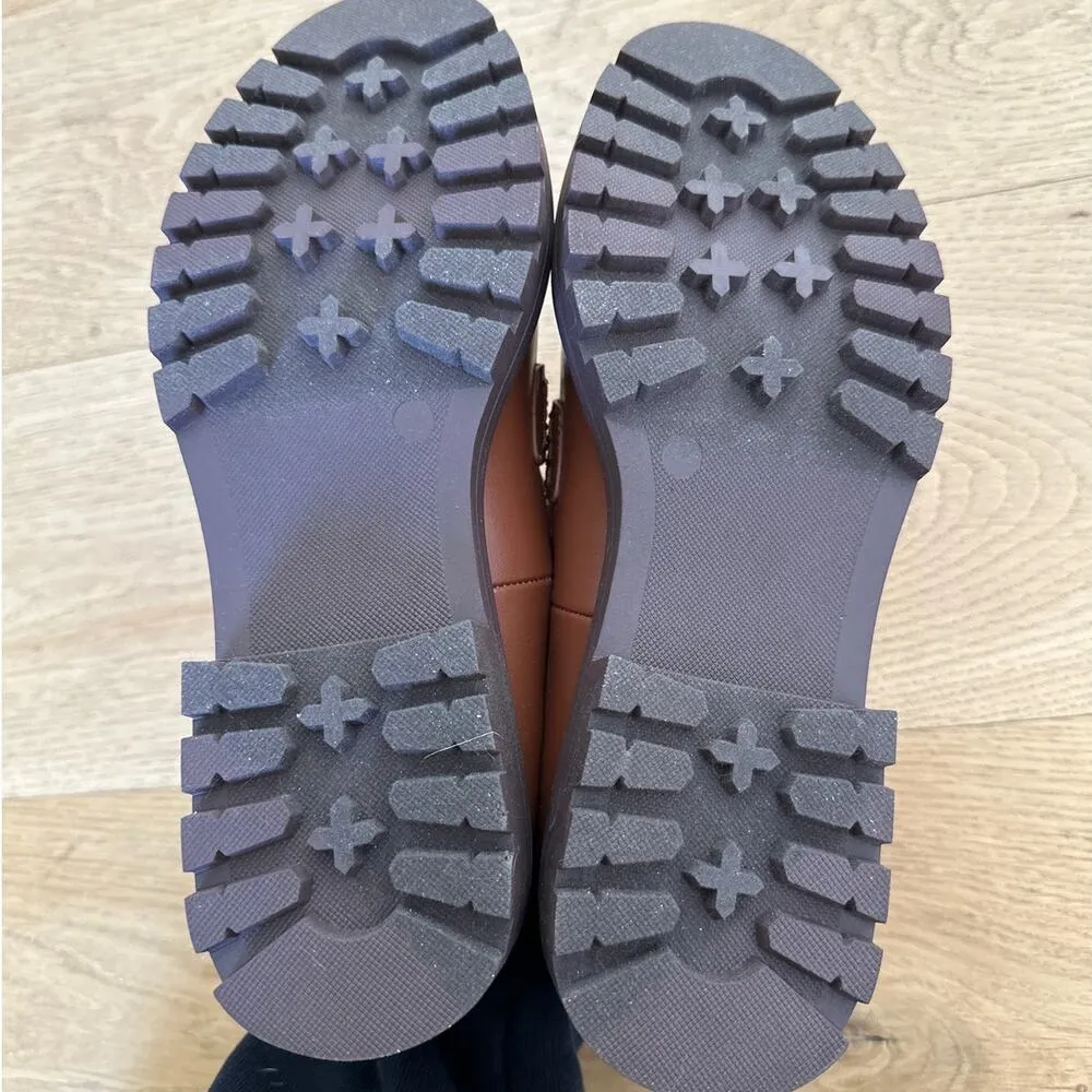 LOFT - Canvas Lug Sole Penny Loafers in Brown & Off White - Image 7