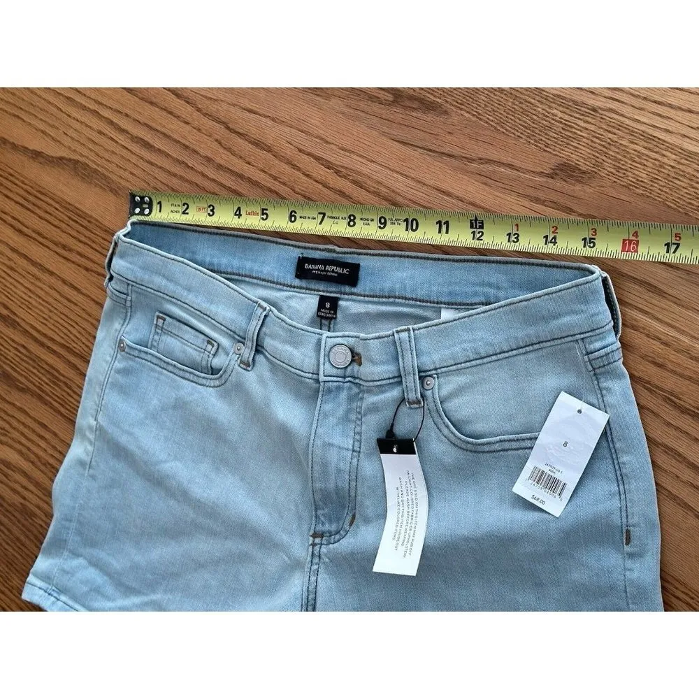 Banana Republic Premium Jean Denim Shorts Light Wash Size 8 NWT - Image 7