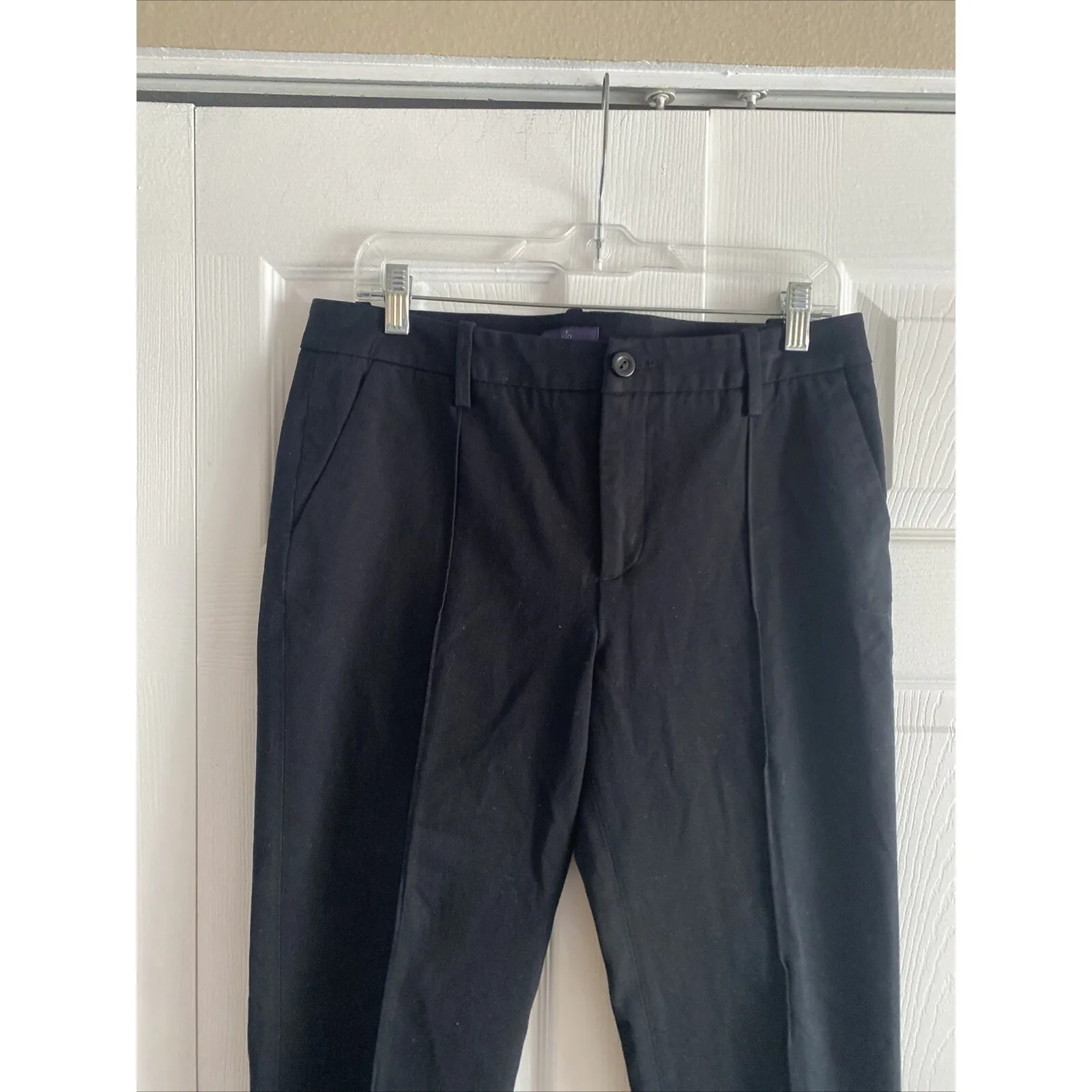 NYDJ Women's 10 Black Front Seam Straight Leg Cropped Denim Jeans Corp - Image 2