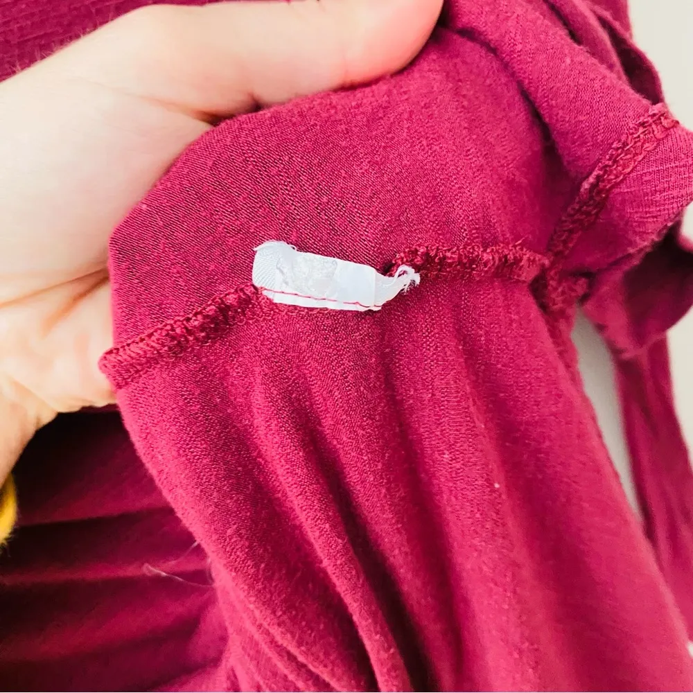 Old Navy V-Neck Long Sleeve Top Maroon Sz Small - Image 8