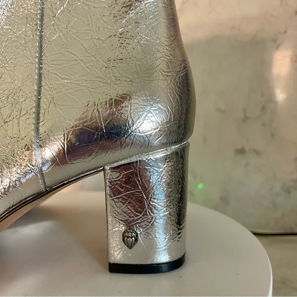 New! Kurt Geiger Women's
Burlington Block Heel Silver Ankle Boots Sz 37 6.5 $220 - Image 7