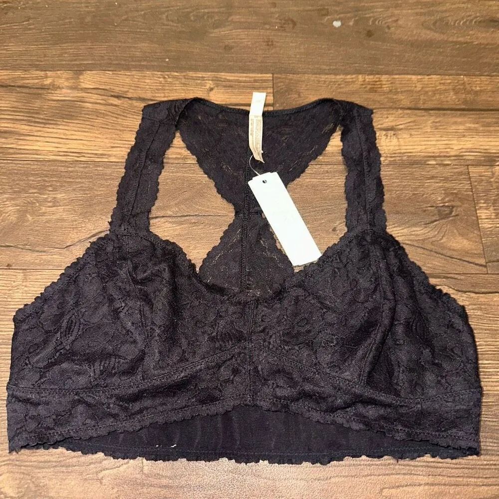 Intimately Free People black lace racer back L Galloon bralette - Image 3