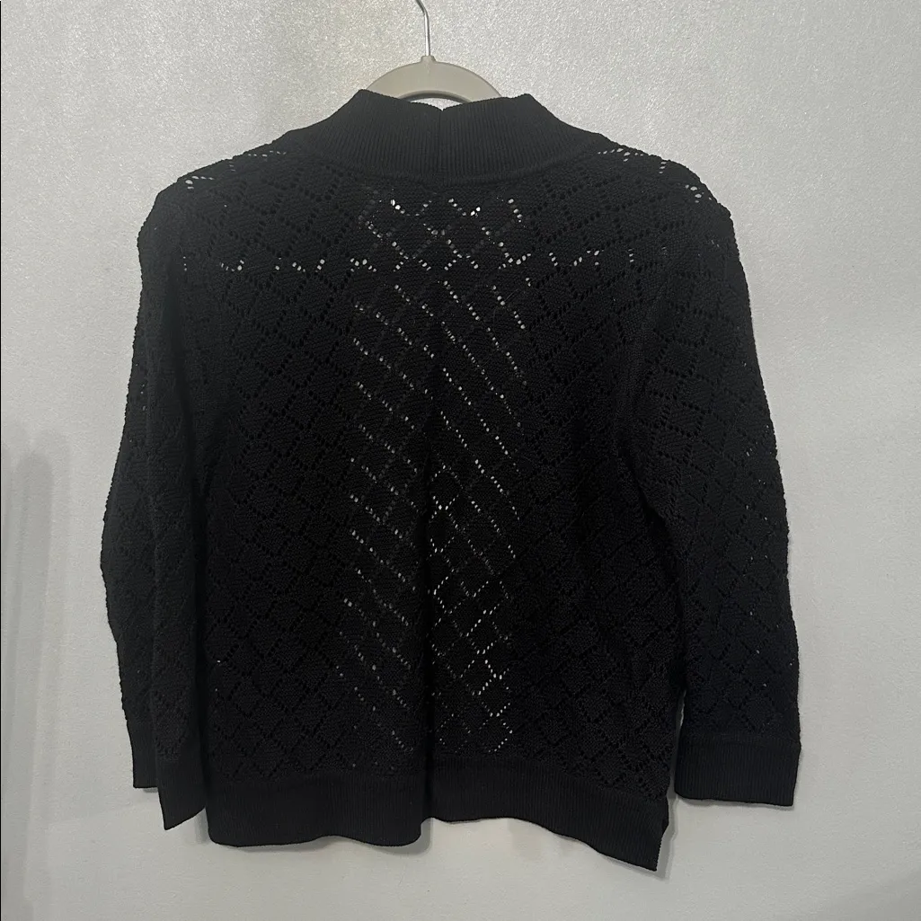 Jones Studio Open‎ Knit Black Cardigan - Image 4