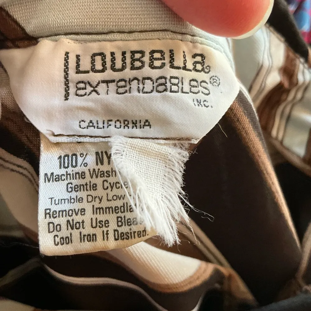 Vintage 70s diagonal stripes disco shirt Brown - Image 2