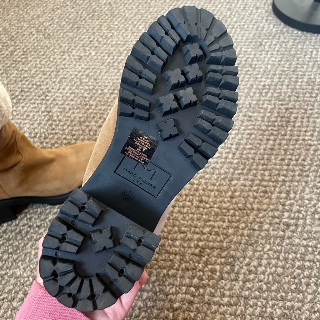 Marc Fisher LTD Chestnut Tan Willoe Shearling Cuff Boot leather suede - Image 5