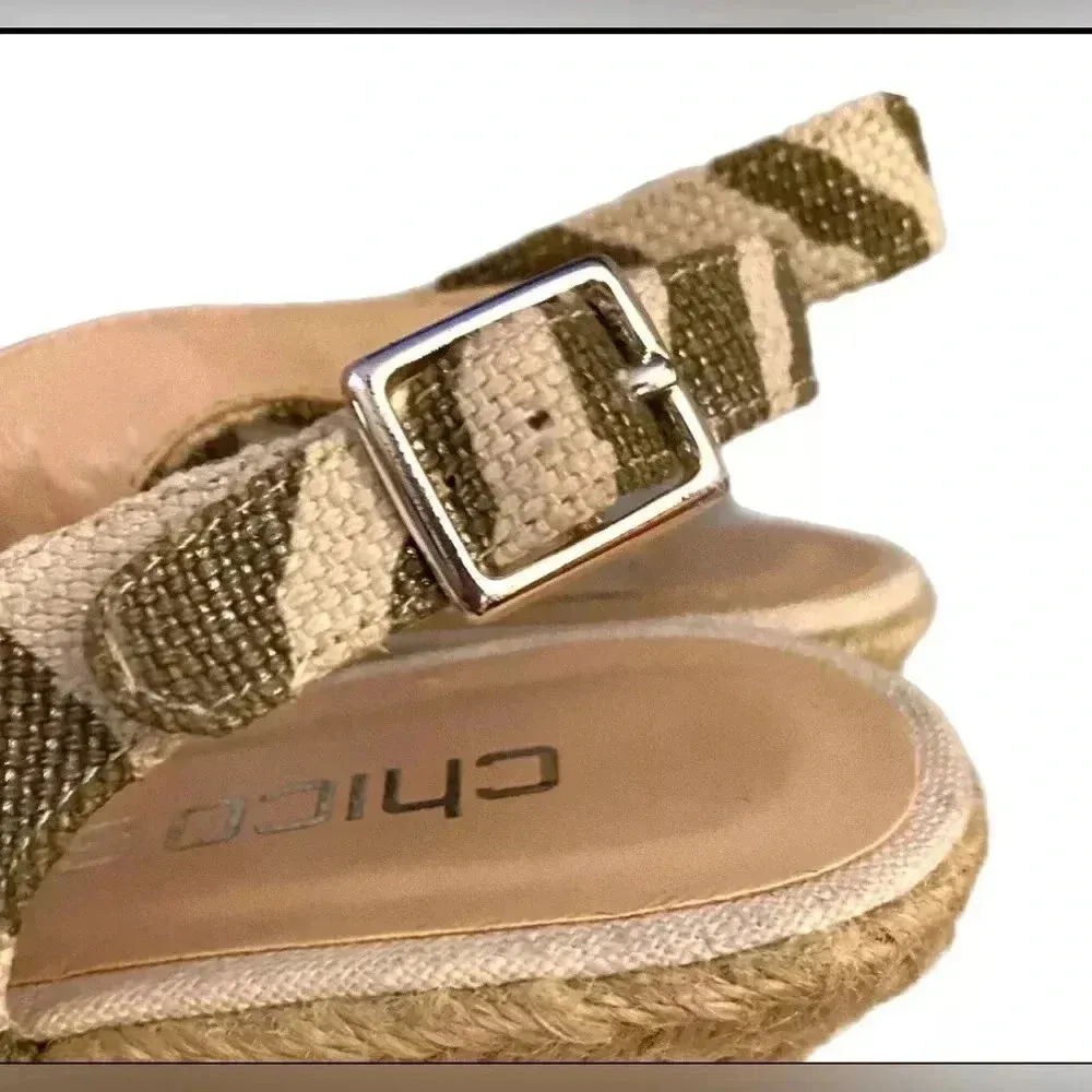 CHICO’S Zebra Print Sandals Women’s Simon Espadrille Wedge Slingback Heels 9 - Image 10