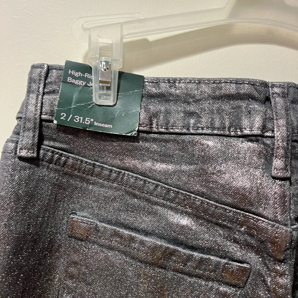 Wild Fable Women's Metallic Gray High Rise Jeans - Image 4