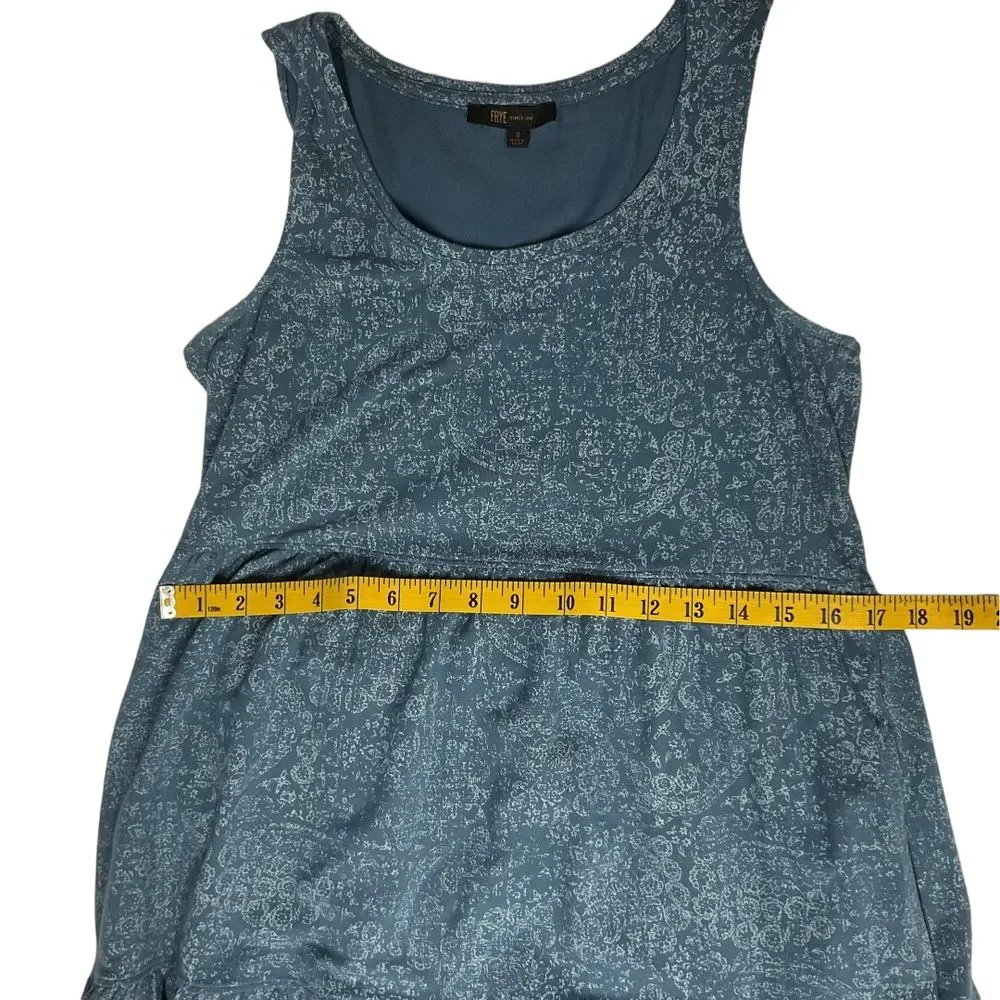 Frye Women's Oversize Small Tiered‎ Dress Blue Bandana Sleeveless Pockets Summer - Image 10