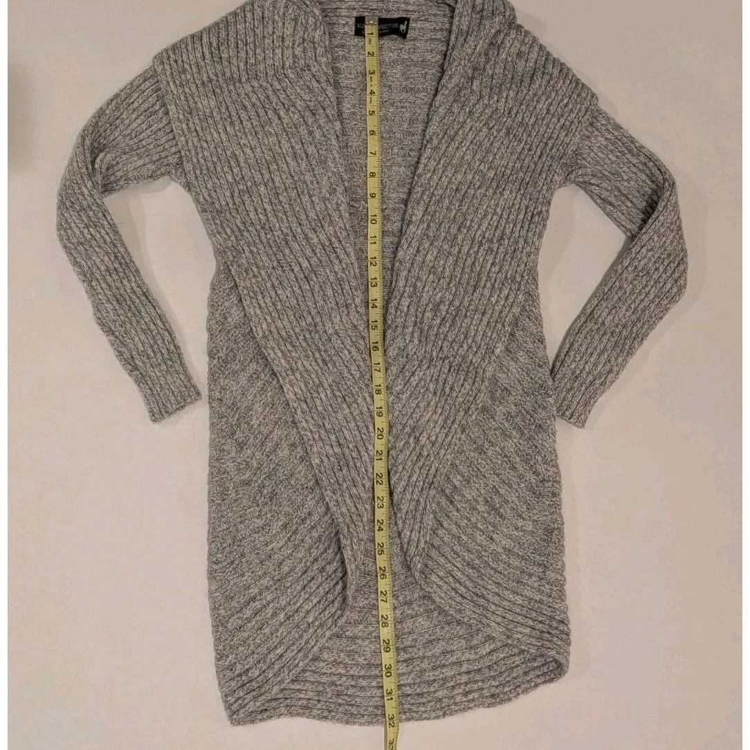 Alpaca Connection Open Front Shawl Cardigan Sz M Preppy Lounge Balletcore Cabin Gray Size M - Image 3