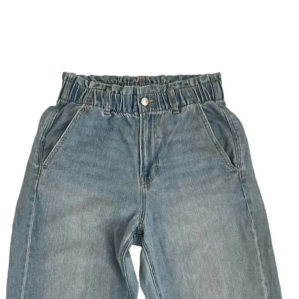 American Eagle Y2K Paper Bag Waist Baggy Mom Jeans SZ 6 # 1807 - Image 2