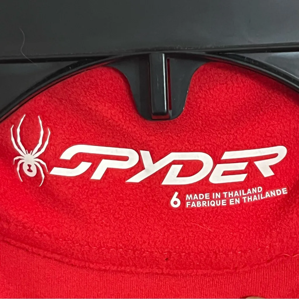Spyder Red Fleece Quarter Zip‎ Sweatshirt Women’s Size 6 Red Rhinestone Details - Image 5