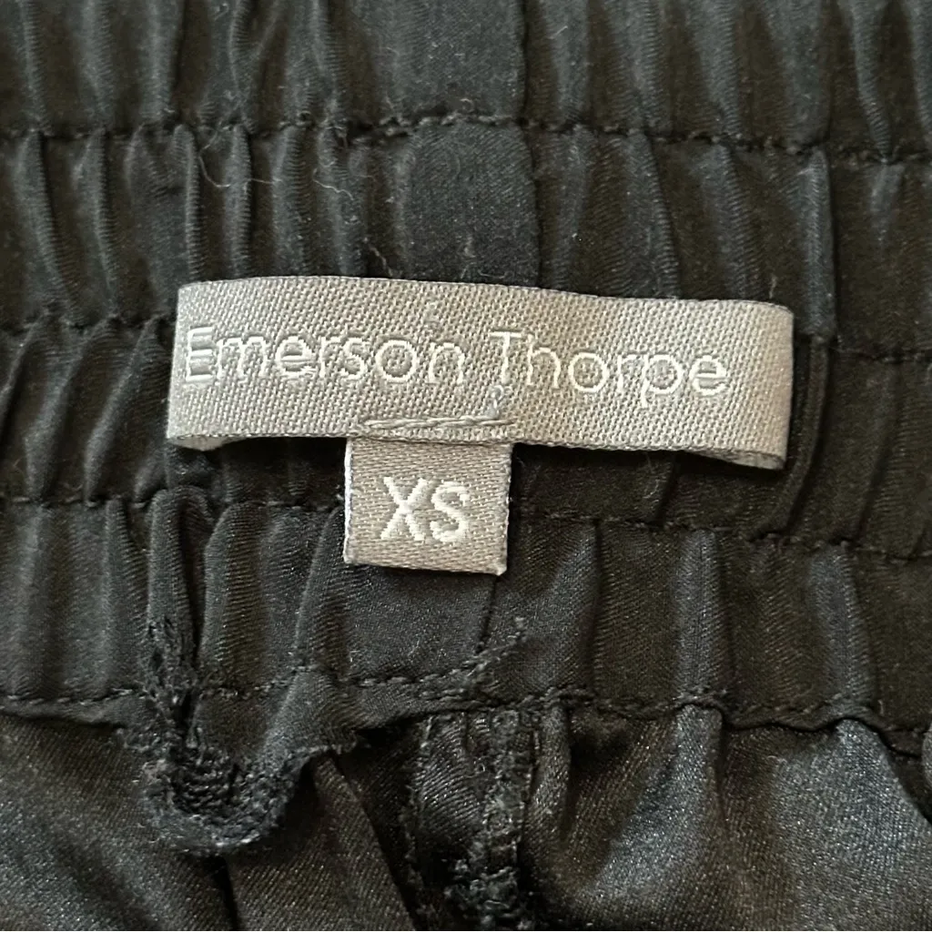 Emerson Thorpe Women’s Size XS Black Silk Emilia Joggers Pants - Image 4