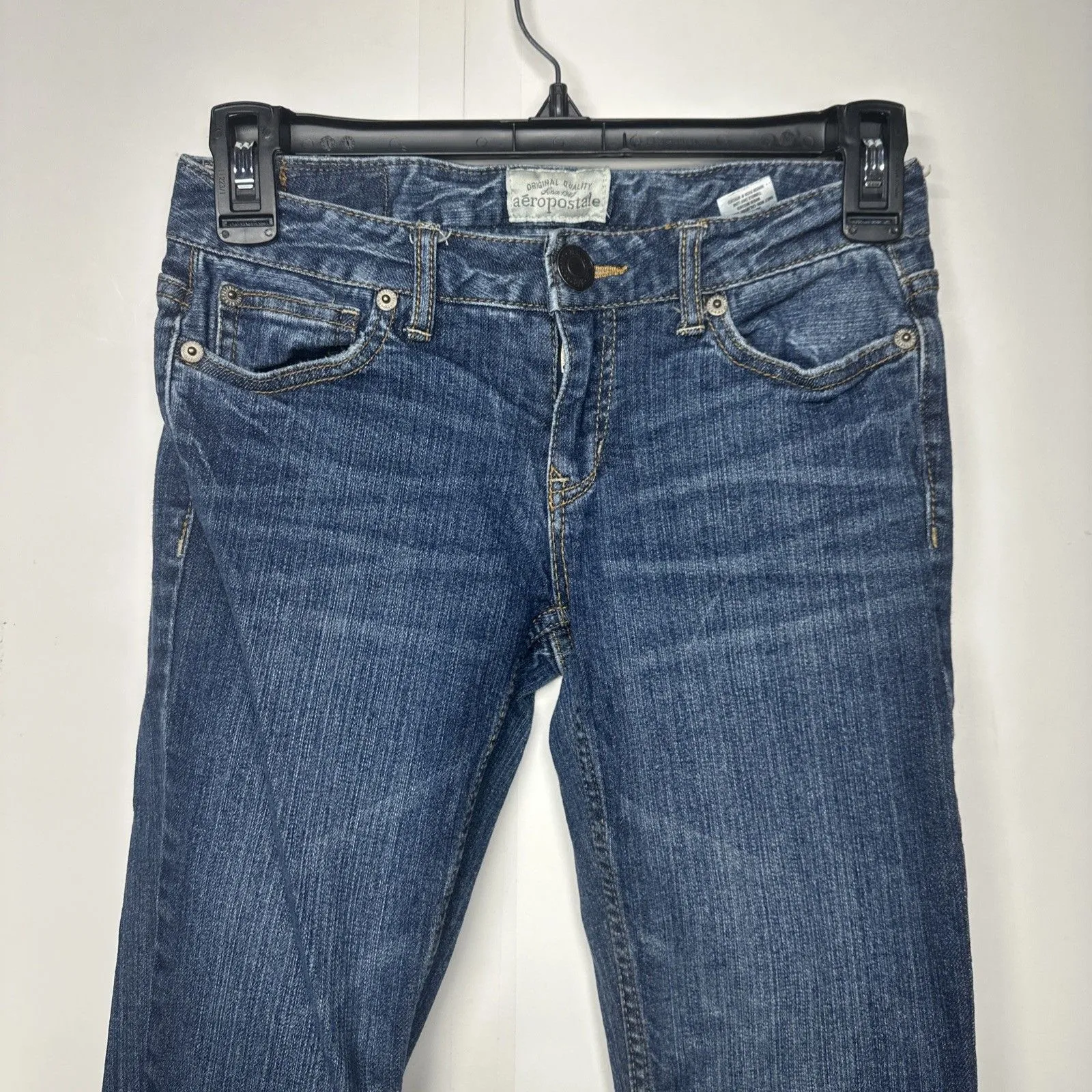 Aéropostale Women's Bayla Skinny Jeans 00 Regular Blue Mid Rise Stretch Denim - Image 7