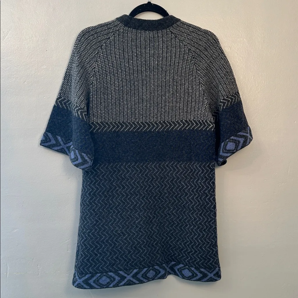 Hannah Womens XL 100% Lambs Wool Short Sleeve Sweater Cardigan Medium Gray - Image 6