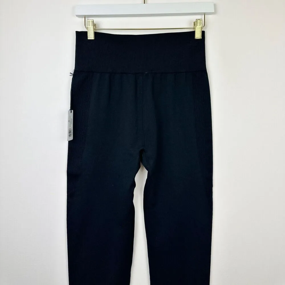 WeWoreWhat Seamless Ribbed Leggings Black High Waisted Stretch Revolve M NWT - Image 9