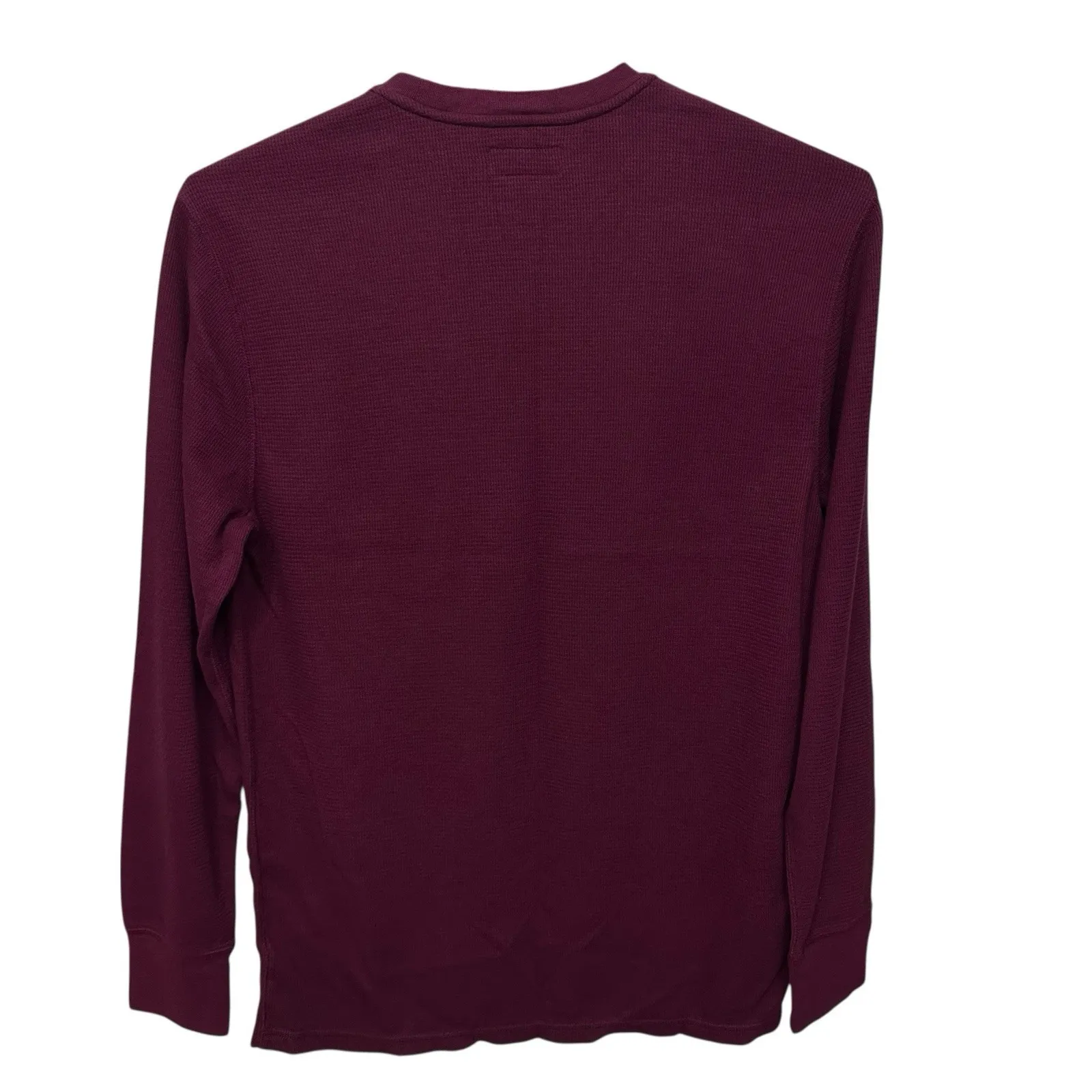 Polo Ralph Lauren Sleep Pajama Shirt Mens Large Burgundy Thermal‎ Long Sleeve - Image 4