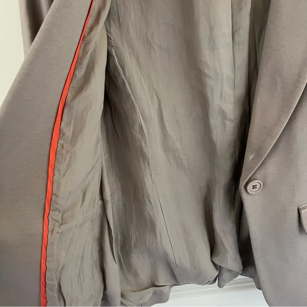 Anthropologie Yoana Baraschi Knit Silk-Lined Blazer Taupe | S - Image 6