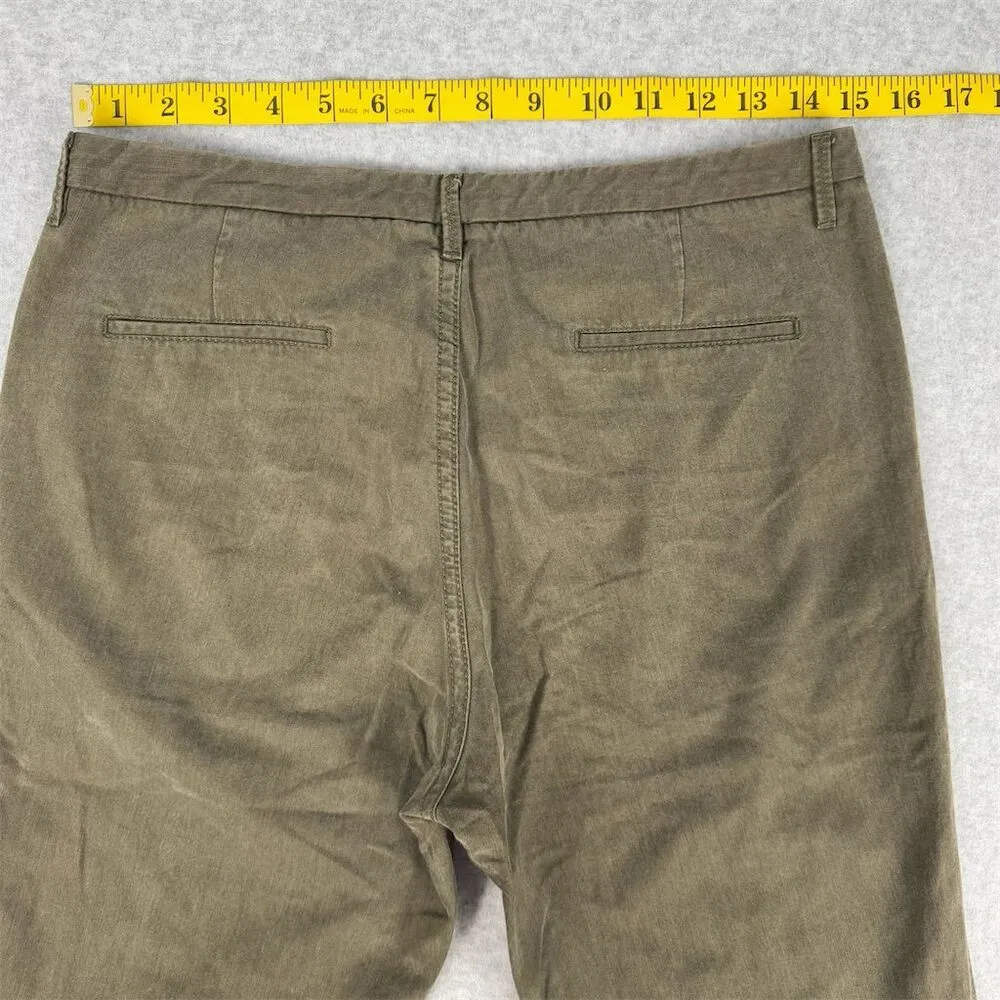 Women's Olive Green Dress Pants Size 4 Straight Leg Casual - Image 11