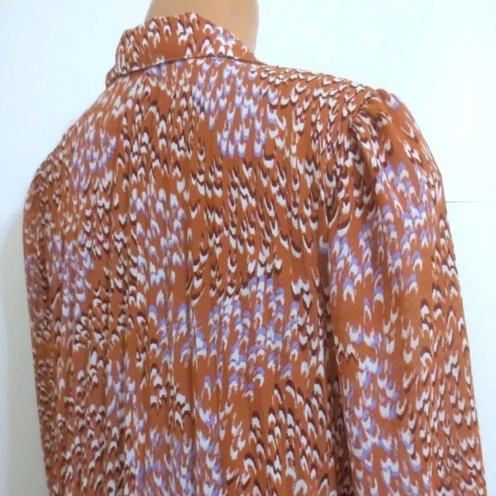 Nine West Georgette Collar Pleated Feather A-Line Shift Shirt Dress - Image 2