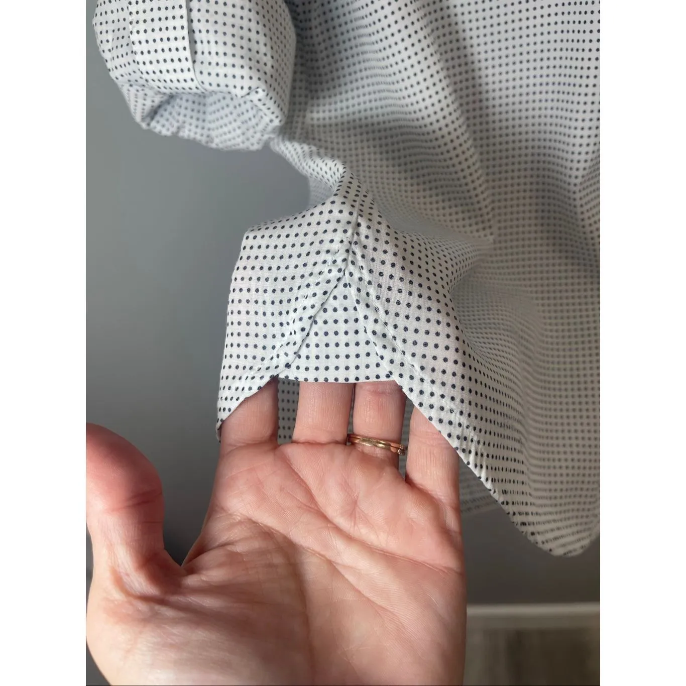 Express white polka dot button down shirt Size M - Image 7