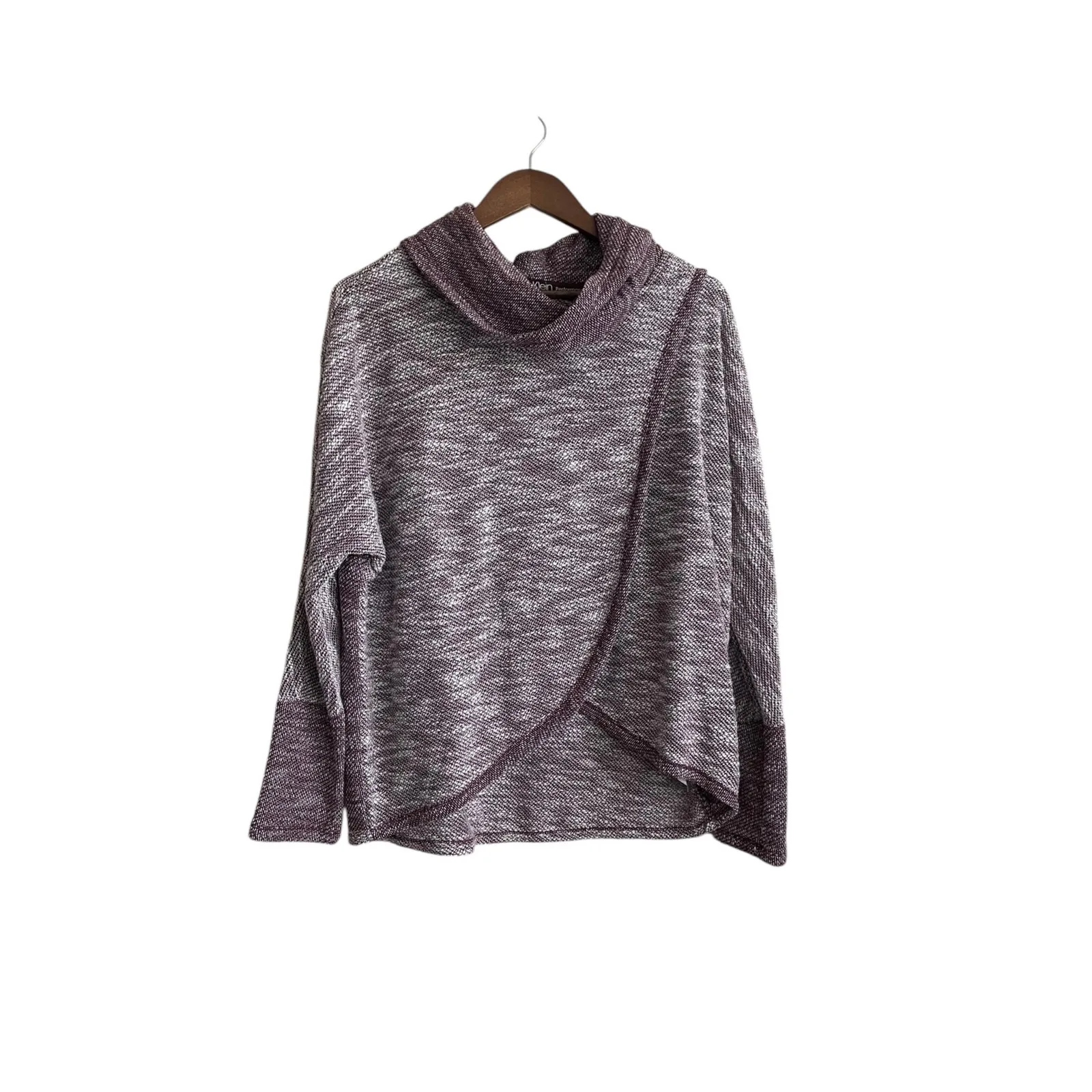 Calvin Klein Women Performance Sweater‎ M Maroon Cowl Neck Comfy Athleisure - Image 10