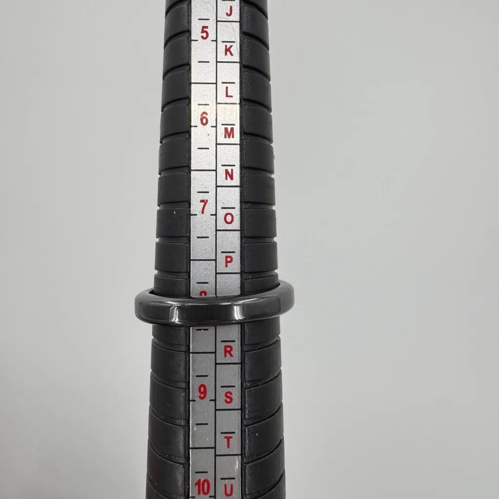 Vintage Hematite Jewelry Set Necklace Earrings Ring Blue Beads Estate Pieces 80s - Image 7