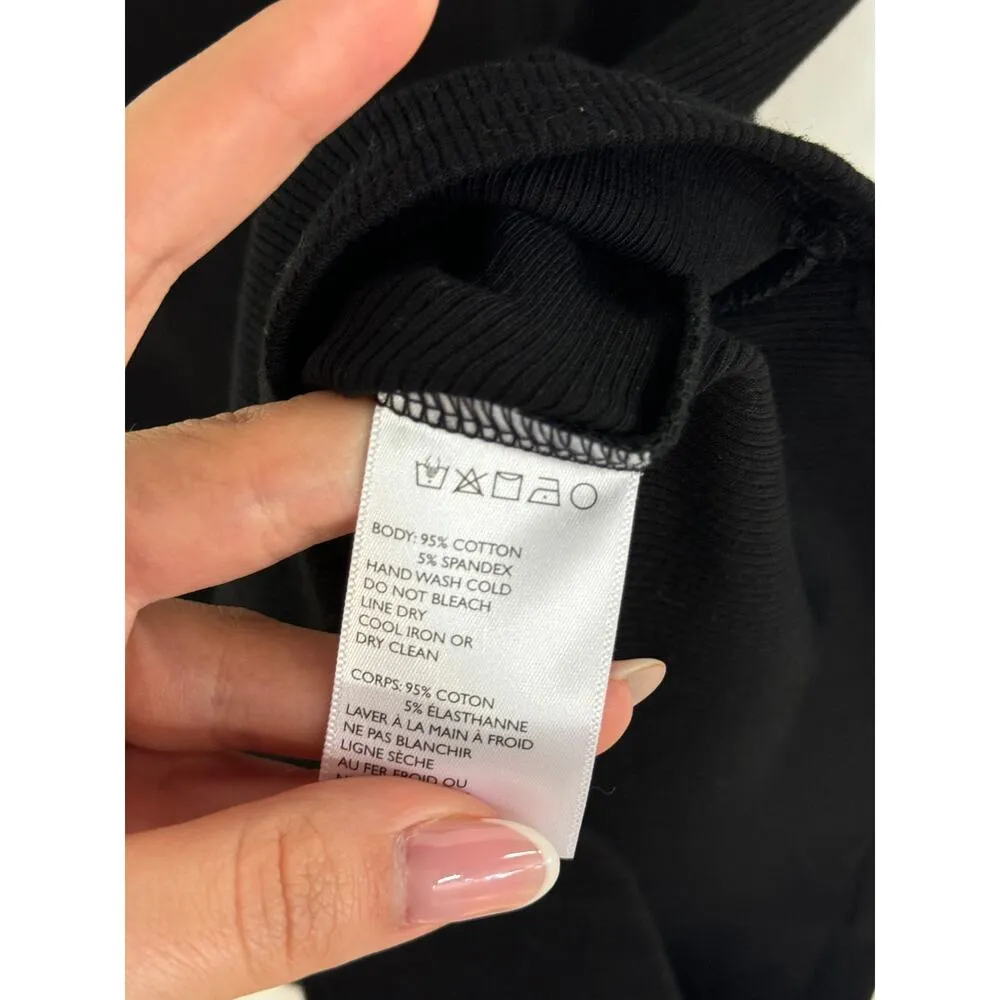 Urban Outfitters Remi Short Sleeve Deep V-Neck Ribbed Polo Romper Black Womens M - Image 4