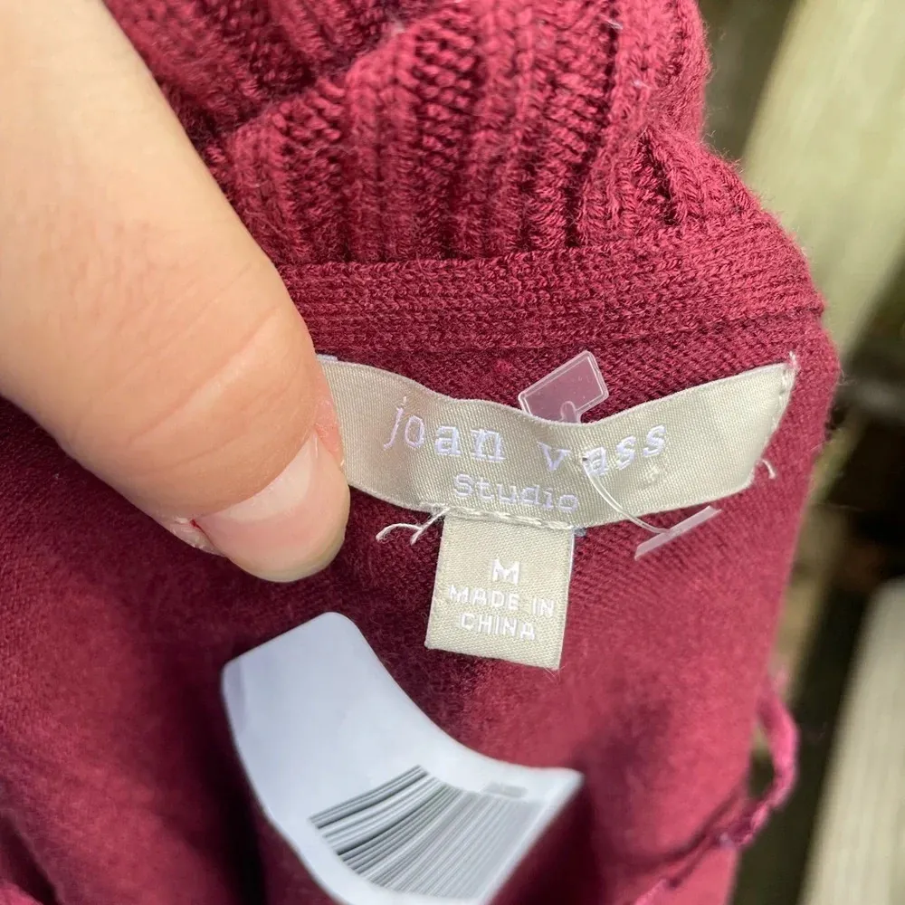 Joan Vass  STUDIO MAROON CARDIGAN - Image 5