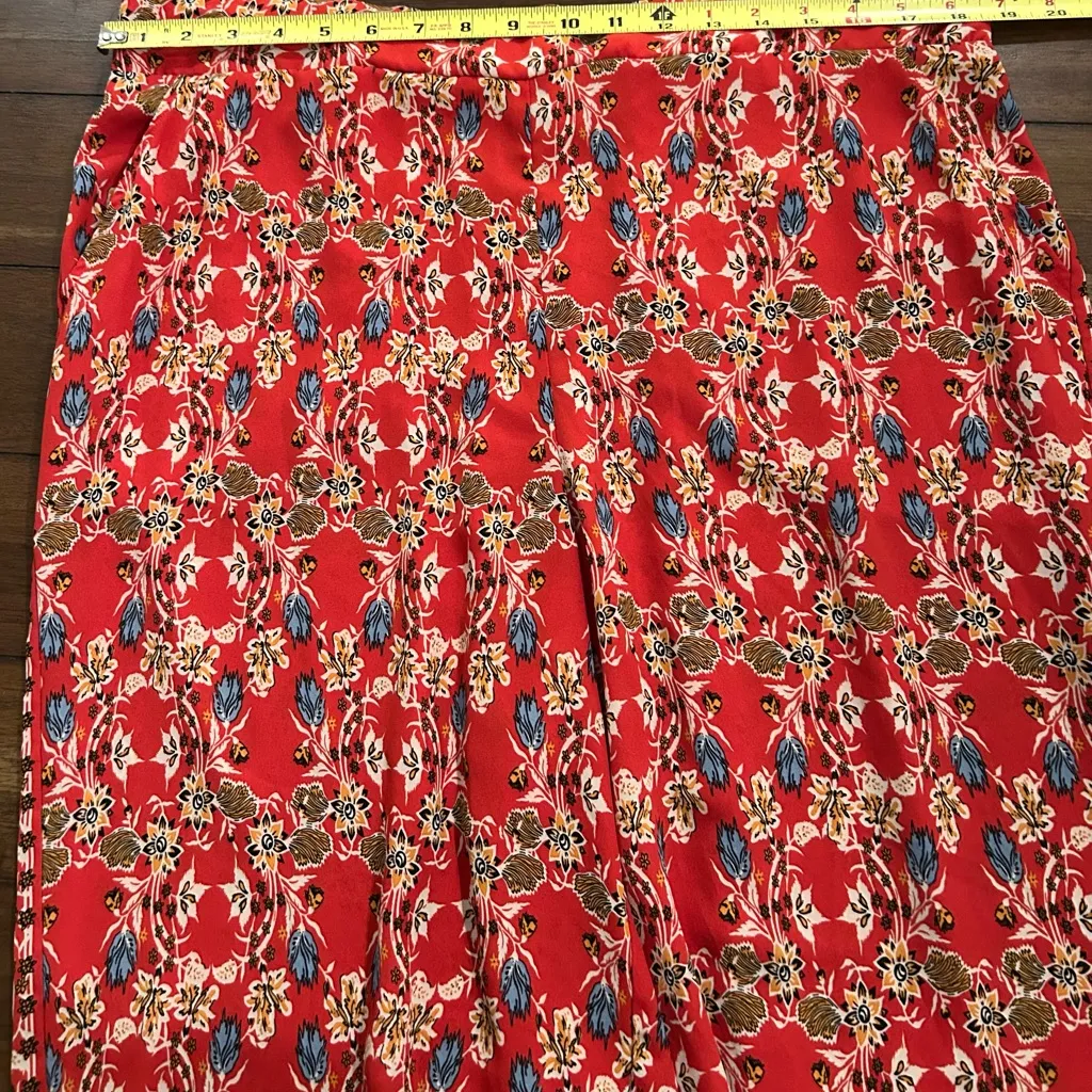 Max Studio Women's Red Floral Print Flowy Wide Leg Pants Size 1X - Image 6