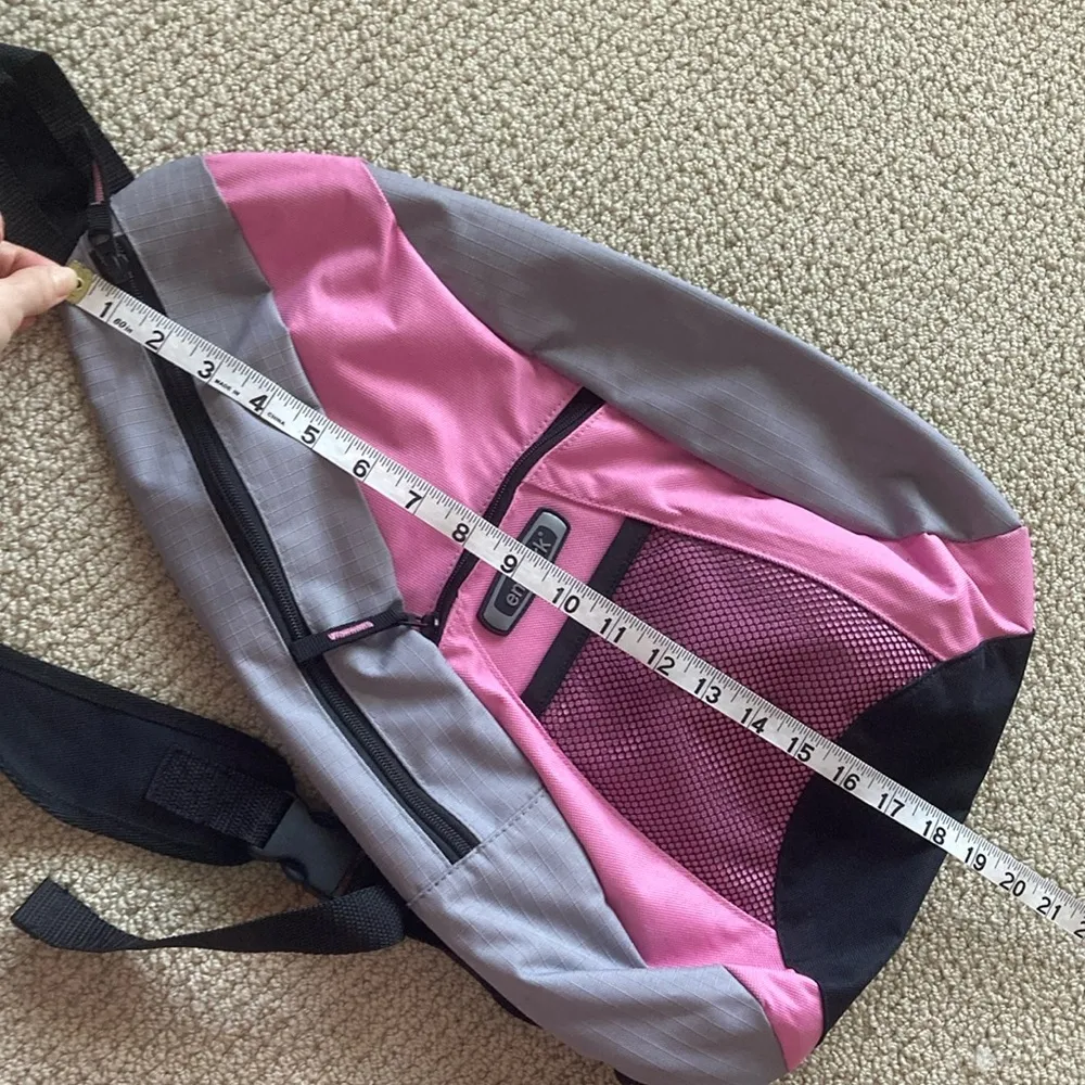 Embark One Shoulder Backpack Bag Like New Grey Pink Carryall Travel School Pack - Image 6
