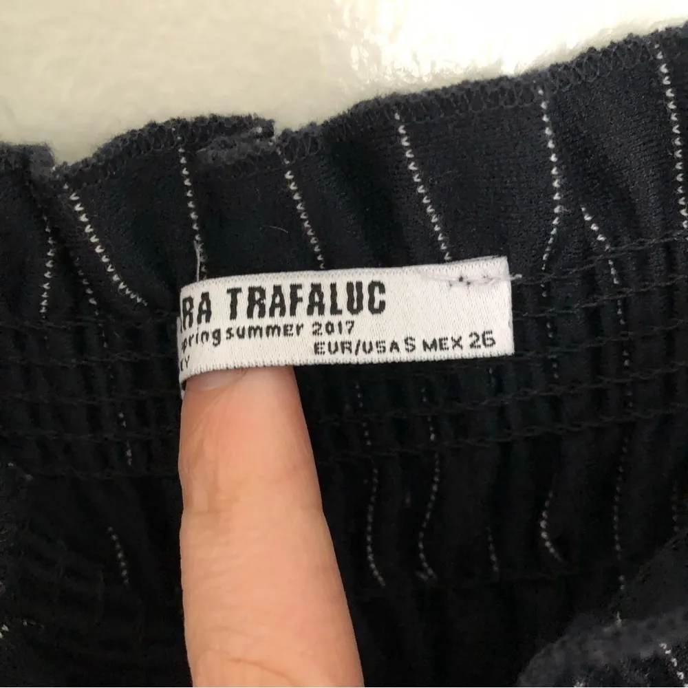 Zara Smocked Tank Top Blue Stripes Small - Image 3