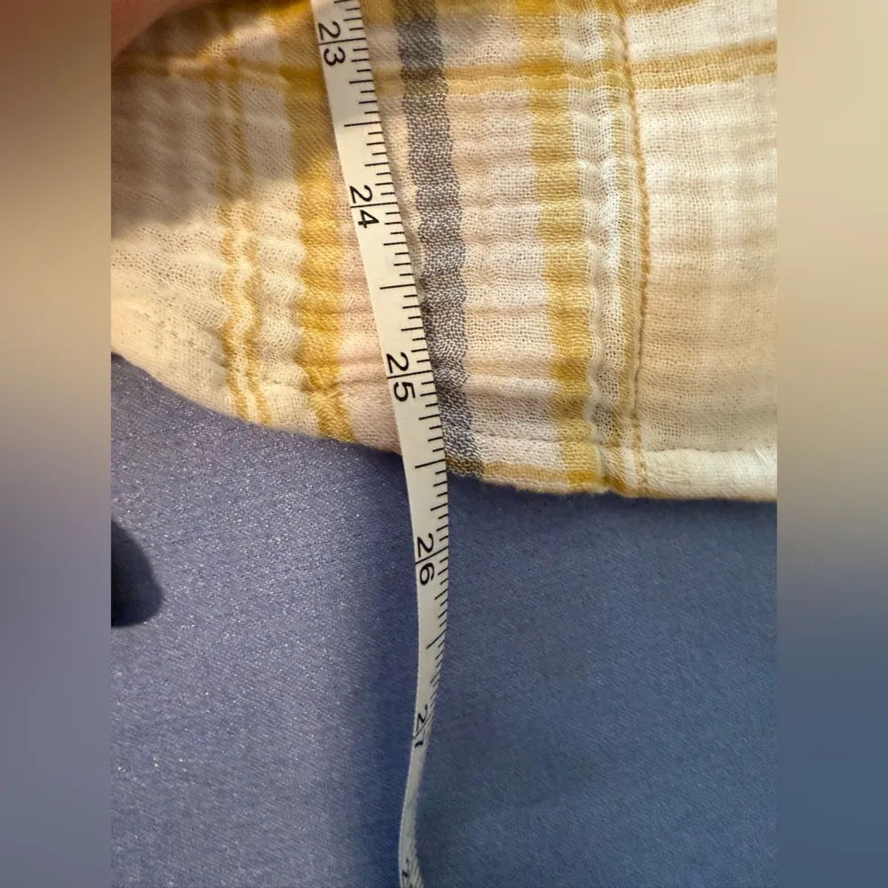 Cloth & Stone Yellow and Blue Sleeveless Button Down Blouse - Image 6