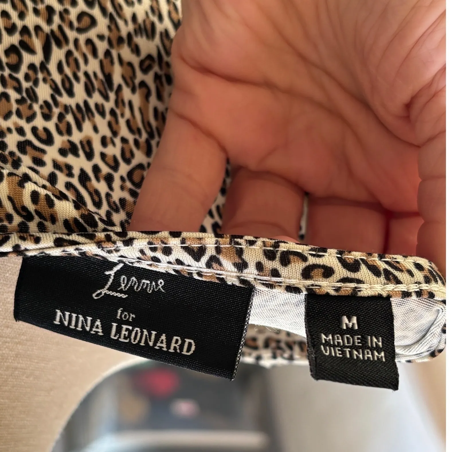 Womans Leopard Animal Print V Neck Sleeveless Maxi Dress Embellished Waist Sz M Black Size M - Image 7