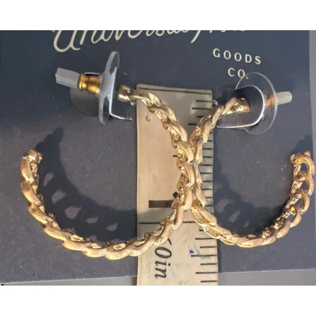 Universal Thread 3 Pair Gold Tone Earrings Pierced Hoops Nickel Free New on Card - Image 7